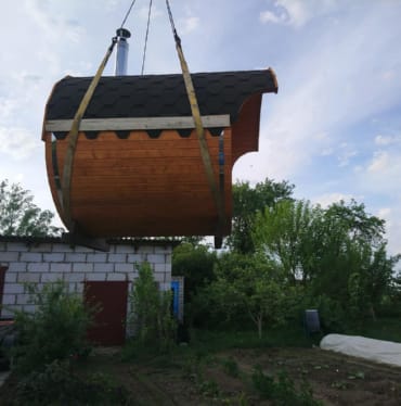 Купить баню бочку № 497 в Лыткарино по цене от 373044 руб. цена в Лыткарино от 373 044 руб.
